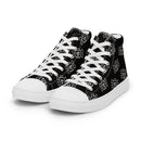 Schwarzer Skelettkopf mit Knochen Damen High Top Canvas Schuhe