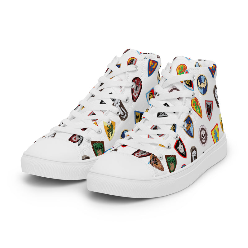 Vintage Castle Shield Women’s high top canvas shoes