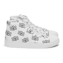White Skeleton Head with Bones Women’s high top canvas shoes