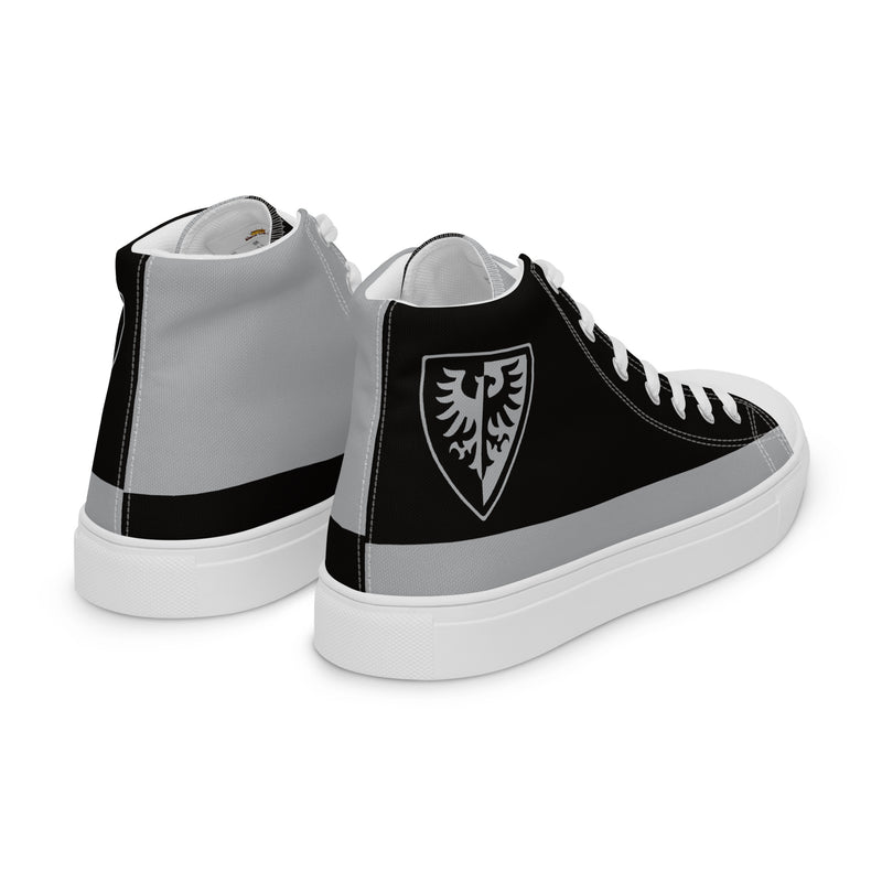 Vintage Castle Falcon Shield Women’s high top canvas shoes