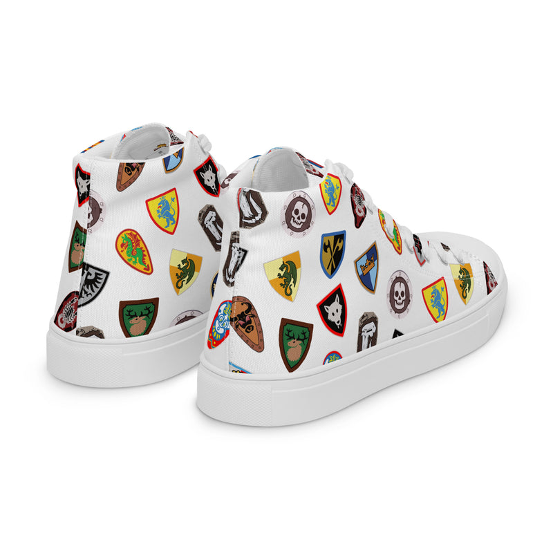 Vintage Castle Shield Women’s high top canvas shoes