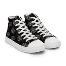 Schwarzer Skelettkopf mit Knochen Damen High Top Canvas Schuhe