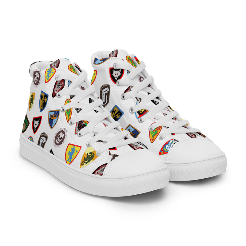 Vintage Castle Shield Women’s high top canvas shoes