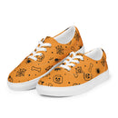 Orange Halloween Geister Spinnen Skelette Damen Schnürschuhe aus Segeltuch