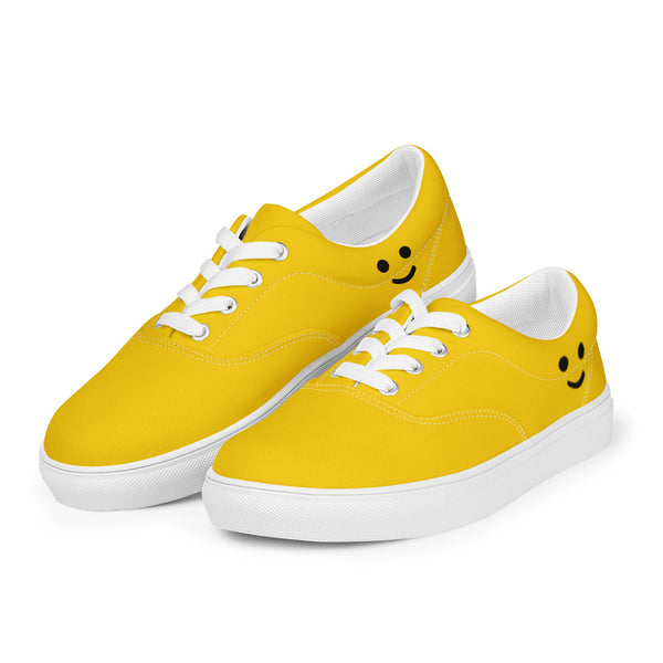 Minifigure Head Women’s Lace-Up Canvas Shoes