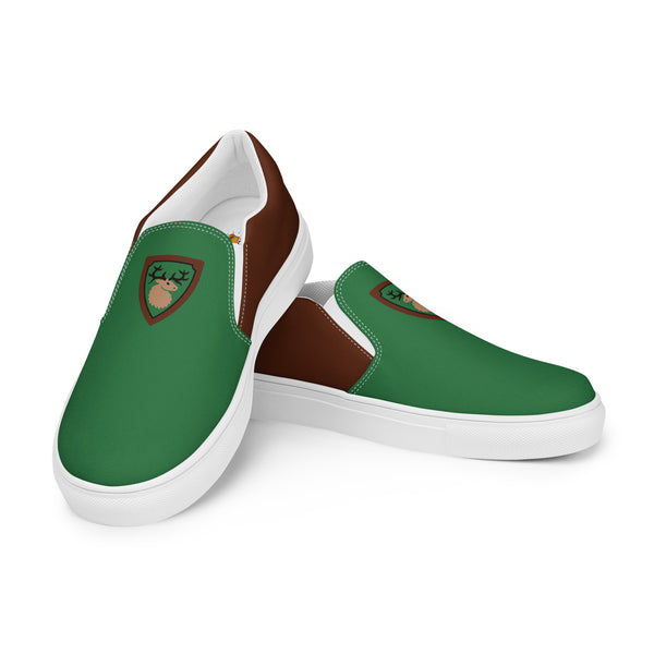 Vintage Castle Antlers Shield Women’s slip-on canvas shoes