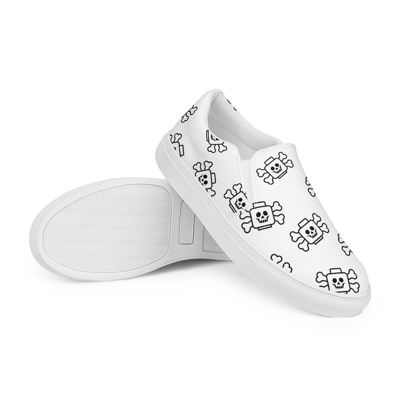 White Skeleton Women’s slip-on canvas shoes