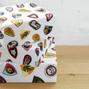 Vintage Schloss Schild Ziegel Drachen Löwe Geschenkpapier Blätter