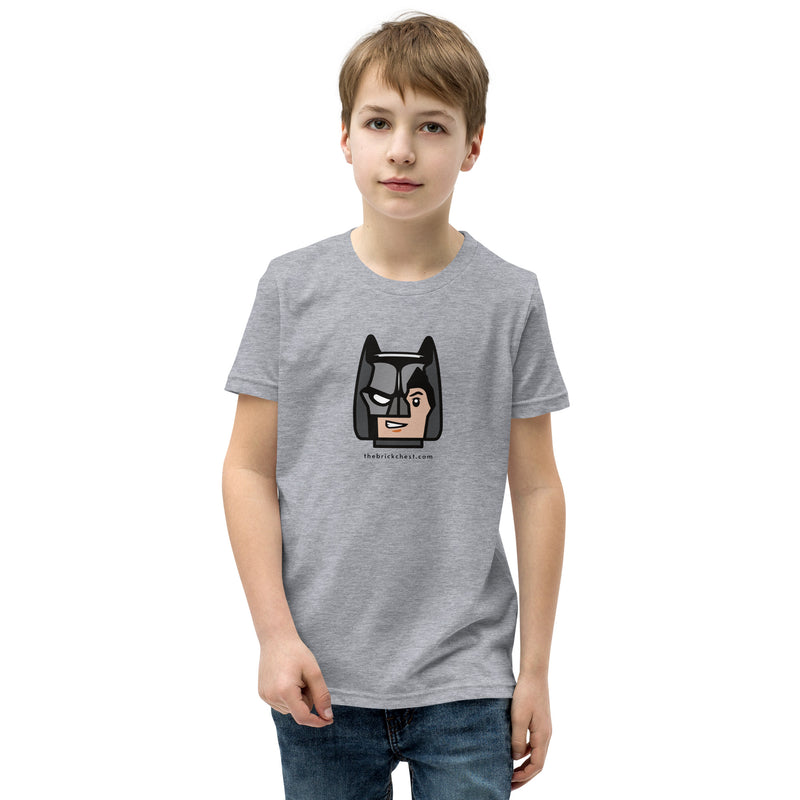 Custom Building Brick Lego Style Bat Man Minifigure Head cotton Youth Short Sleeve T-Shirt