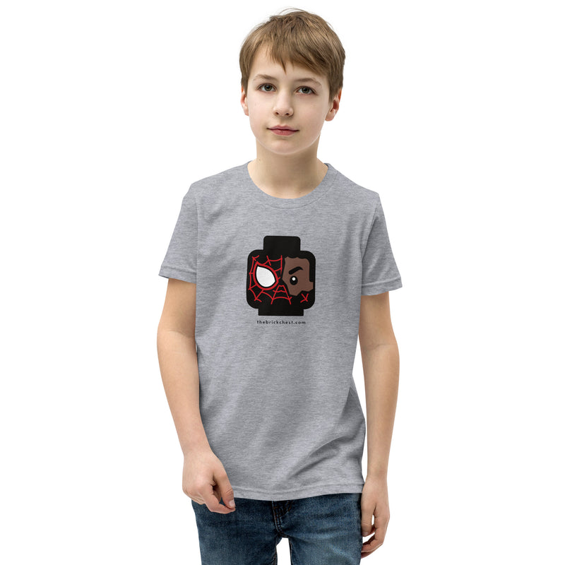 Custom Building Brick Lego Style Spidey Spin Miles Minifigure Head cotton kids Youth Short Sleeve T-Shirt