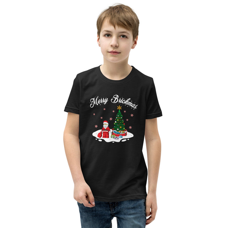 Merry Brickmas Santa Christmas Tree Youth Short Sleeve T-Shirt