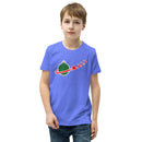Vintage Weihnachten Weltraum Planet Weihnachtsmann Schlitten Rentier Jugend Kurzärmeliges T-Shirt