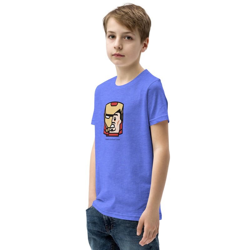 Custom Building Brick Lego Style Iron Man Tony Minifigure Head cotton Youth Short Sleeve T-Shirt