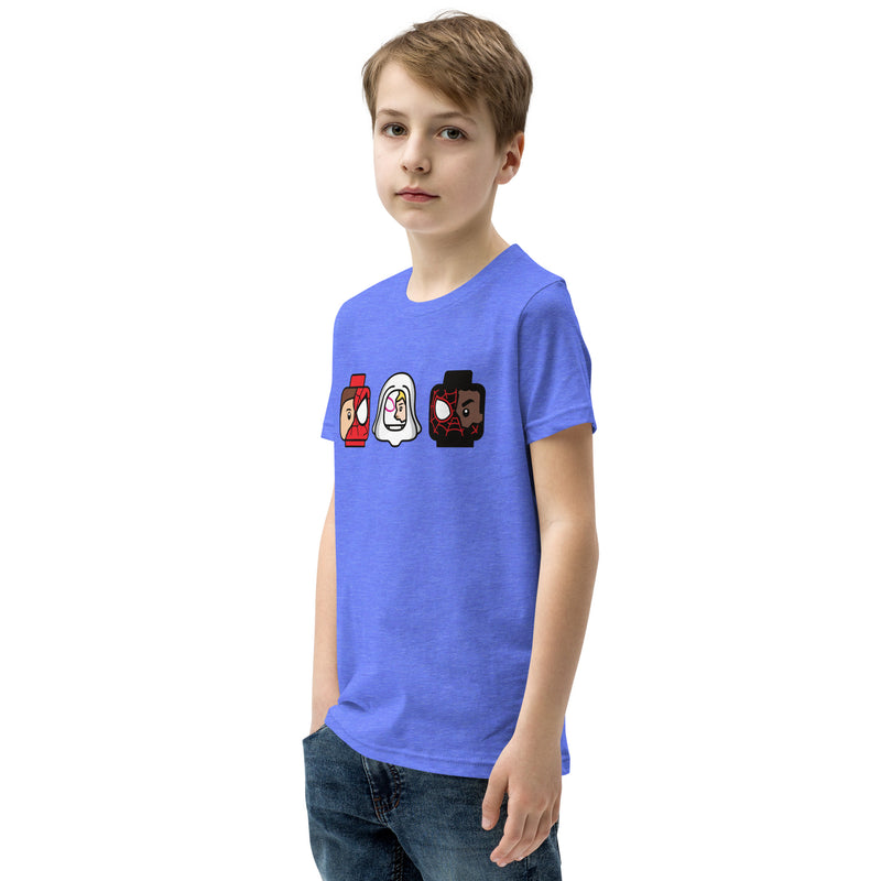 Custom Building Brick Spidey Ghostie Spin Team Minifigure Head cotton kids T-Shirt