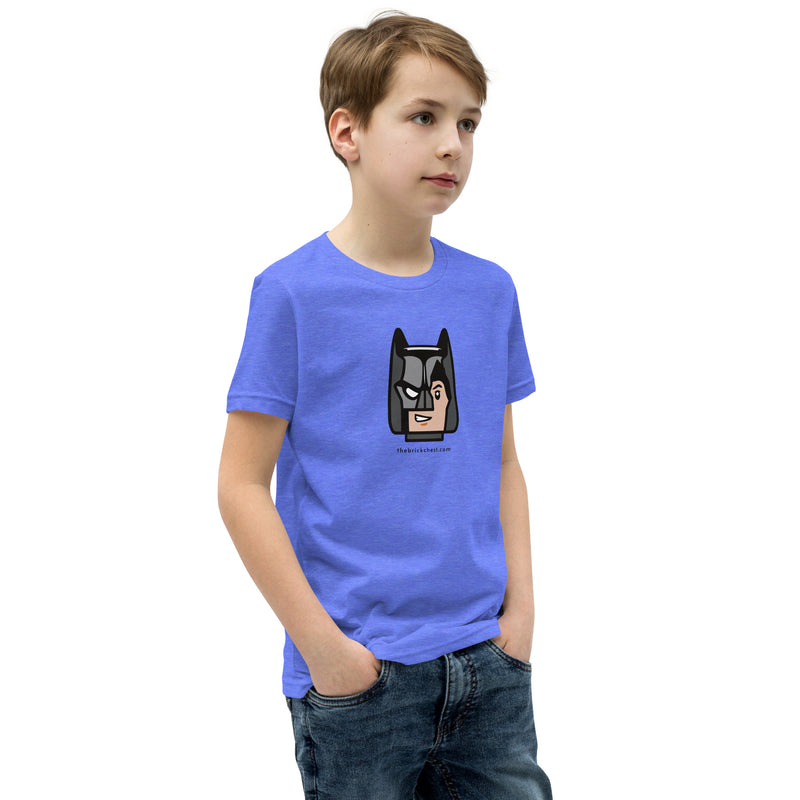 Custom Building Brick Lego Style Bat Man Minifigure Head cotton Youth Short Sleeve T-Shirt