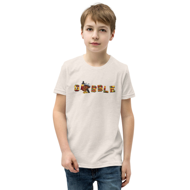 Thanksgiving Turkey Bricks Gobble Youth Short Sleeve T-Shirt