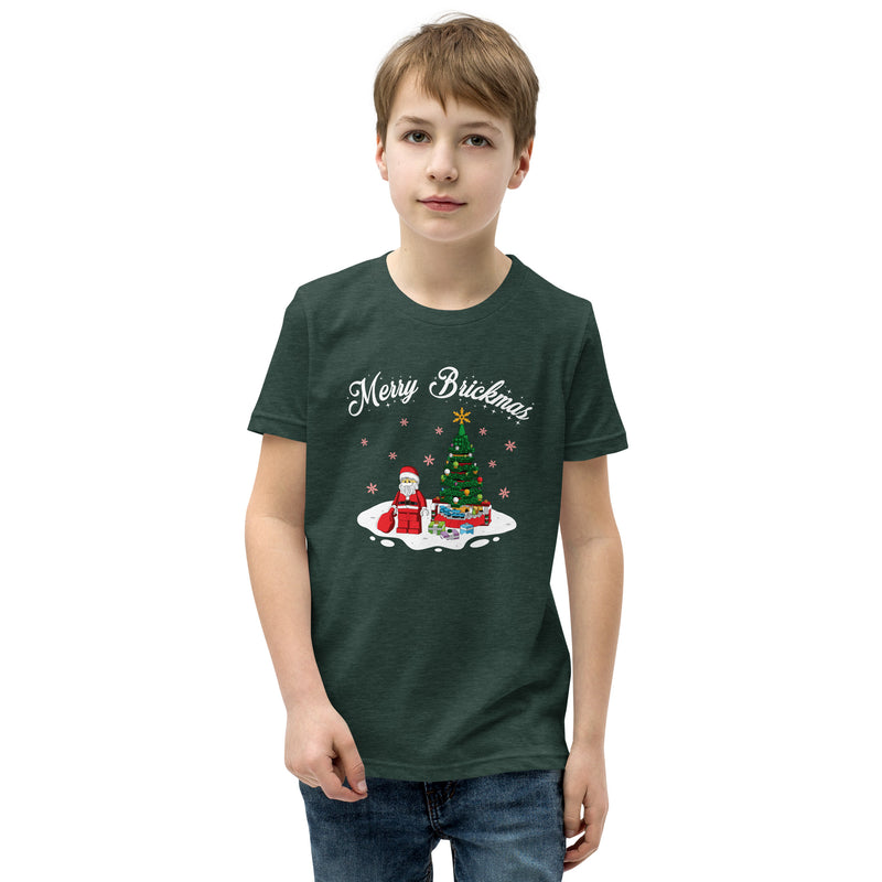 Merry Brickmas Santa Christmas Tree Youth Short Sleeve T-Shirt