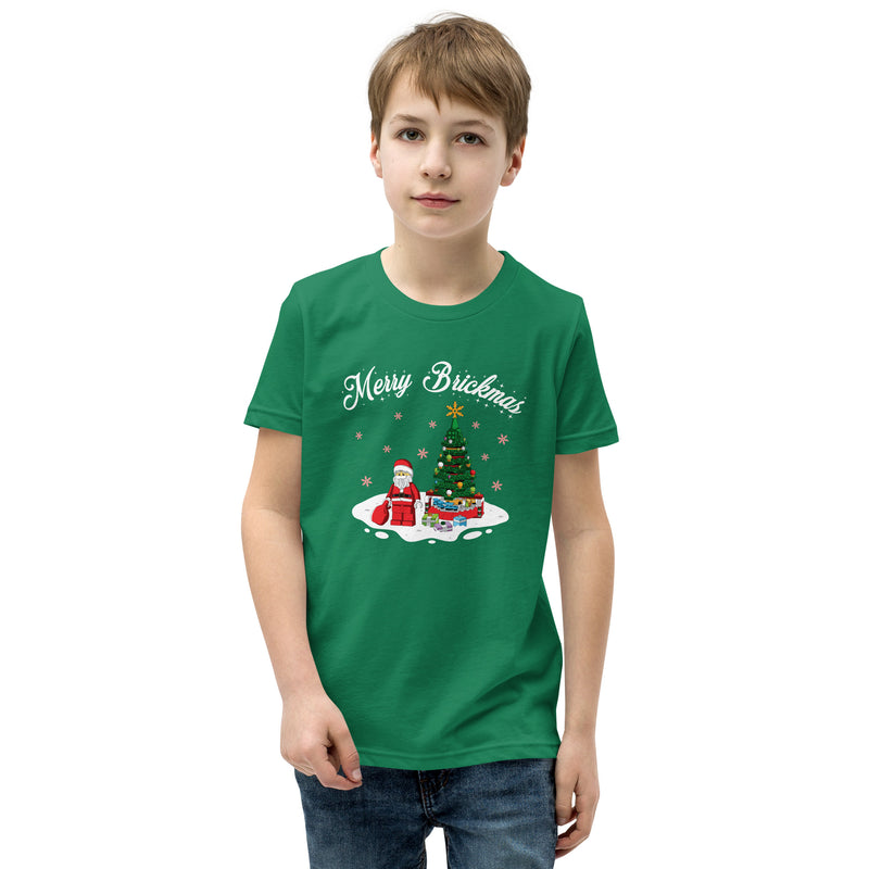 Merry Brickmas Santa Christmas Tree Youth Short Sleeve T-Shirt