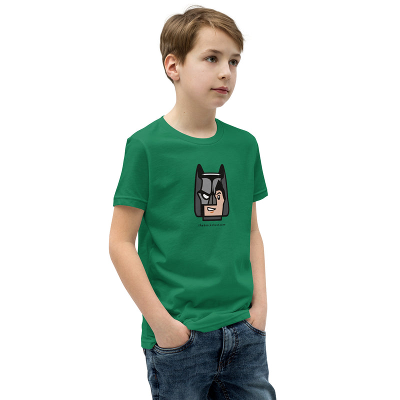 Custom Building Brick Lego Style Bat Man Minifigure Head cotton Youth Short Sleeve T-Shirt