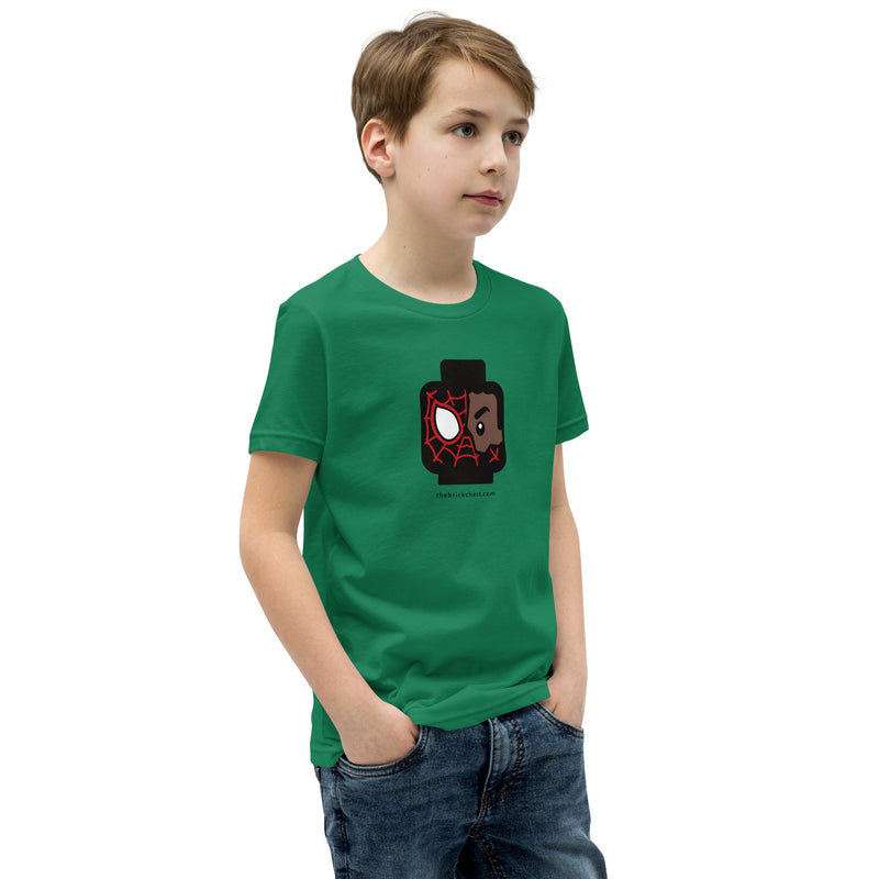 Custom Building Brick Lego Style Spidey Spin Miles Minifigure Head cotton kids Youth Short Sleeve T-Shirt