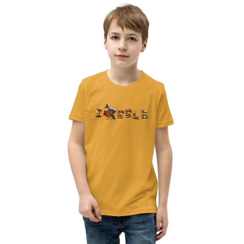 Thanksgiving Turkey Bricks Gobble Youth Short Sleeve T-Shirt