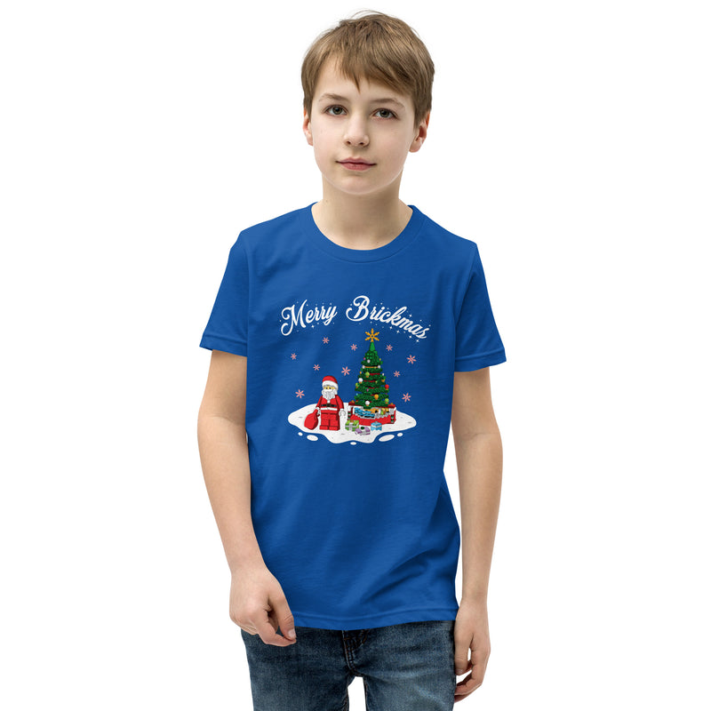 Merry Brickmas Santa Christmas Tree Youth Short Sleeve T-Shirt