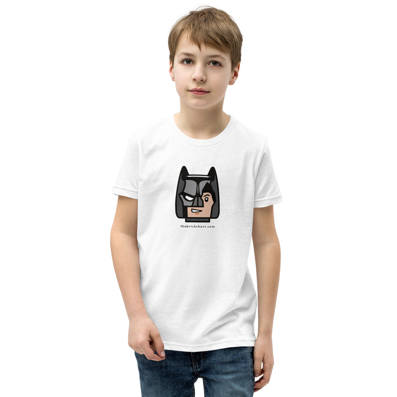 Custom Building Brick Lego Style Bat Man Minifigure Head cotton Youth Short Sleeve T-Shirt