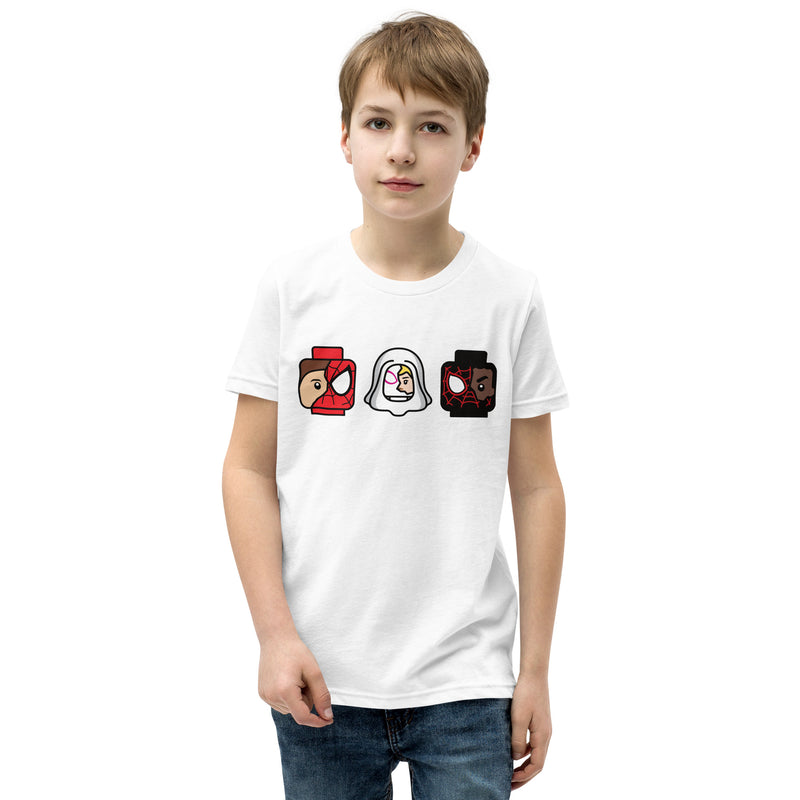 Custom Building Brick Spidey Ghostie Spin Team Minifigure Head cotton kids T-Shirt