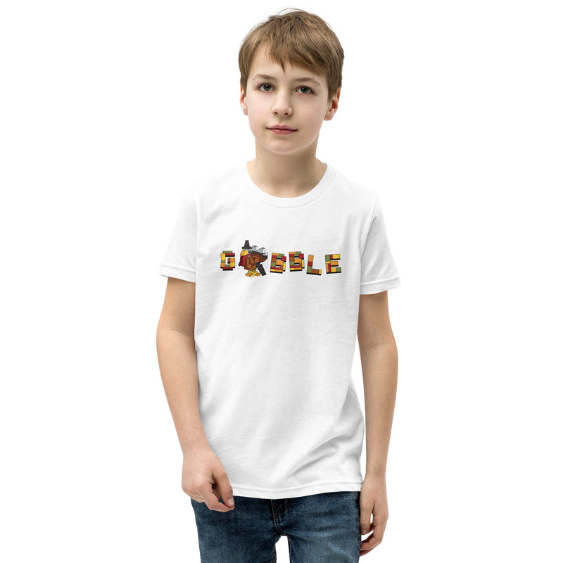 Thanksgiving Turkey Bricks Gobble Youth Short Sleeve T-Shirt