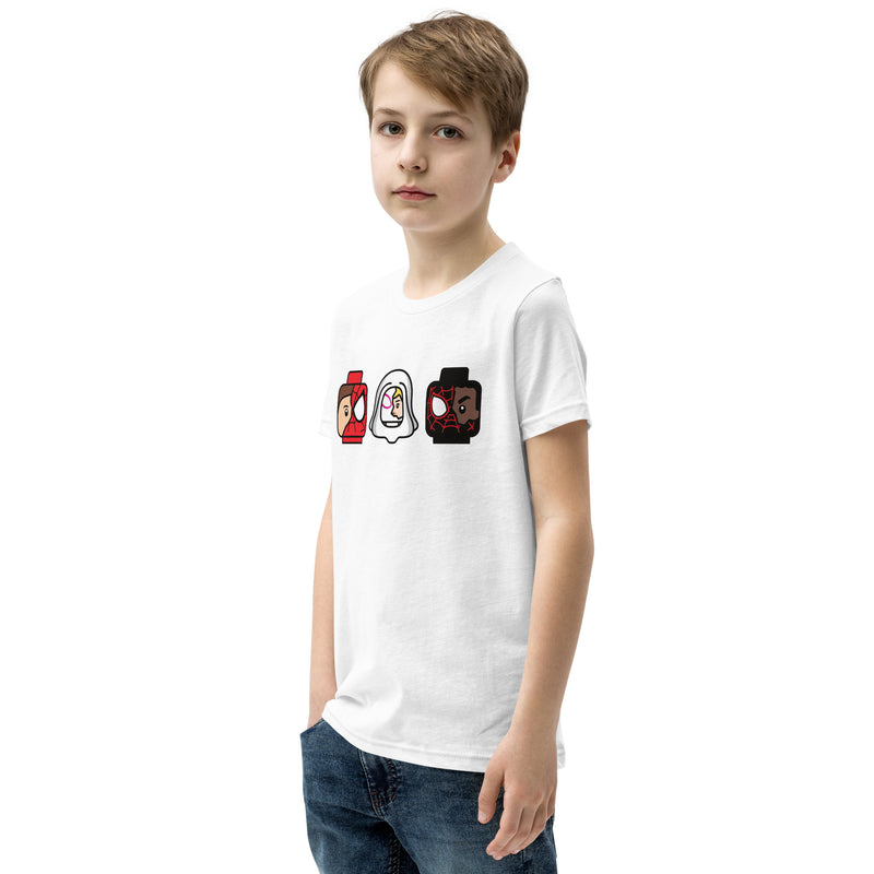 Custom Building Brick Spidey Ghostie Spin Team Minifigure Head cotton kids T-Shirt