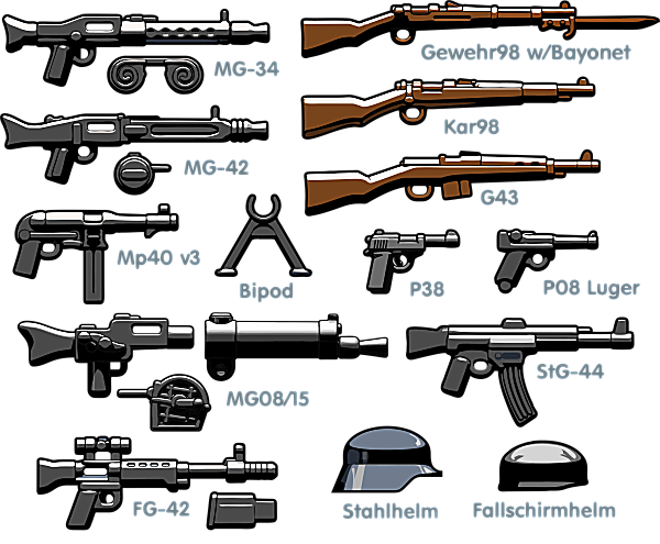 BrickArms German Minifigure Weapons Pack v3