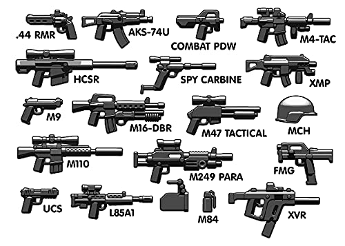 BrickArms Modern Combat Tactical Weapons & Accessories Military Pack for Minifigures