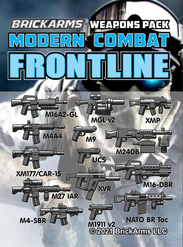 BrickArms Modern Combat Frontline Weapons & Accessories Military Pack for Minifigures