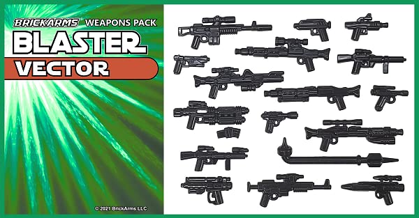 BrickArms Blaster Vector Weapons & Blaster Pack for Minifigures Star