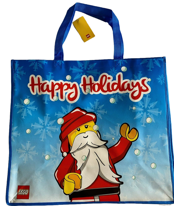 LEGO Large Blue Christmas Holiday Tote Bag Carrying Storage Shopping