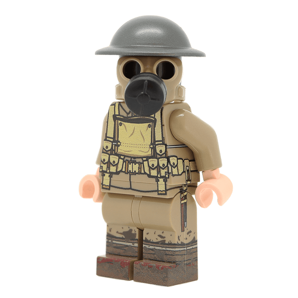 United Bricks WW1 Military Minifigure British Soldier with Gas Mask