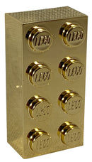 Benutzerdefinierter Lego-Stein 2x4, goldfarben und verchromt