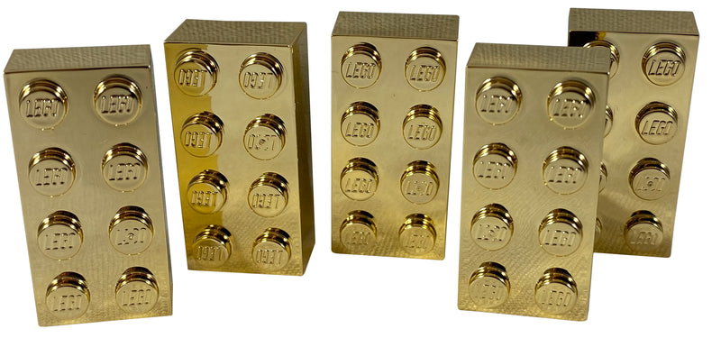 Custom Lego Gold & Chrome Plated 2x4 Brick