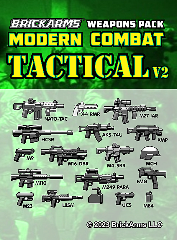 BrickArms Modern Combat Tactical v2 Weapons & Accessories Military Pack for Minifigures
