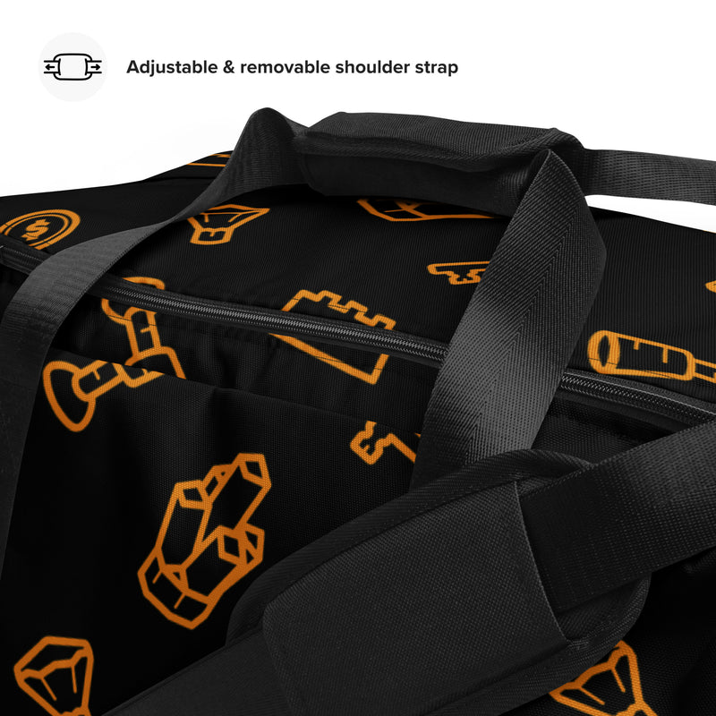 Brick Treasure Parts All-Over Print Duffle Bag Black