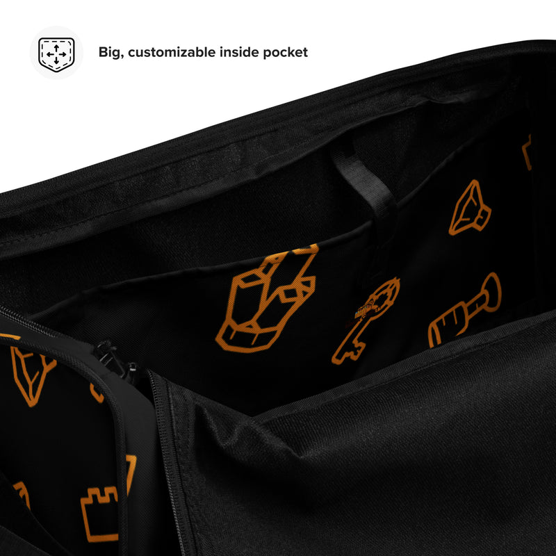 Brick Treasure Parts All-Over Print Duffle Bag Black
