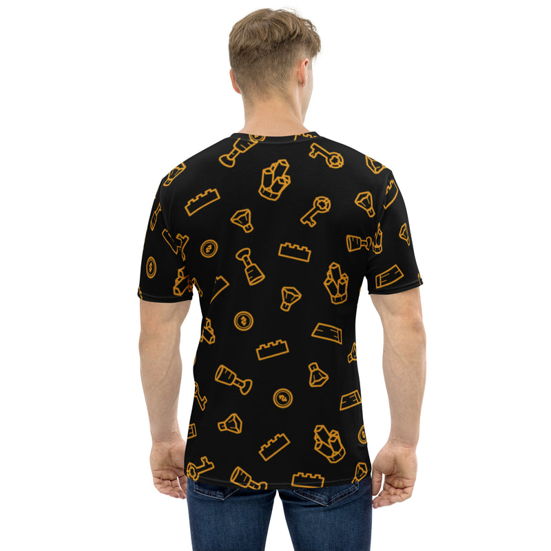Treasure Black All-Over Print Men's Crew Neck T-Shirt