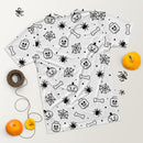 Weißes gruseliges Skelett, Spinne, Kürbis Halloween Brick Minifigur Teile Herren T-Shirt