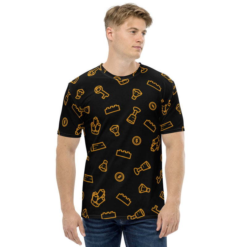 Treasure Black All-Over Print Men's Crew Neck T-Shirt