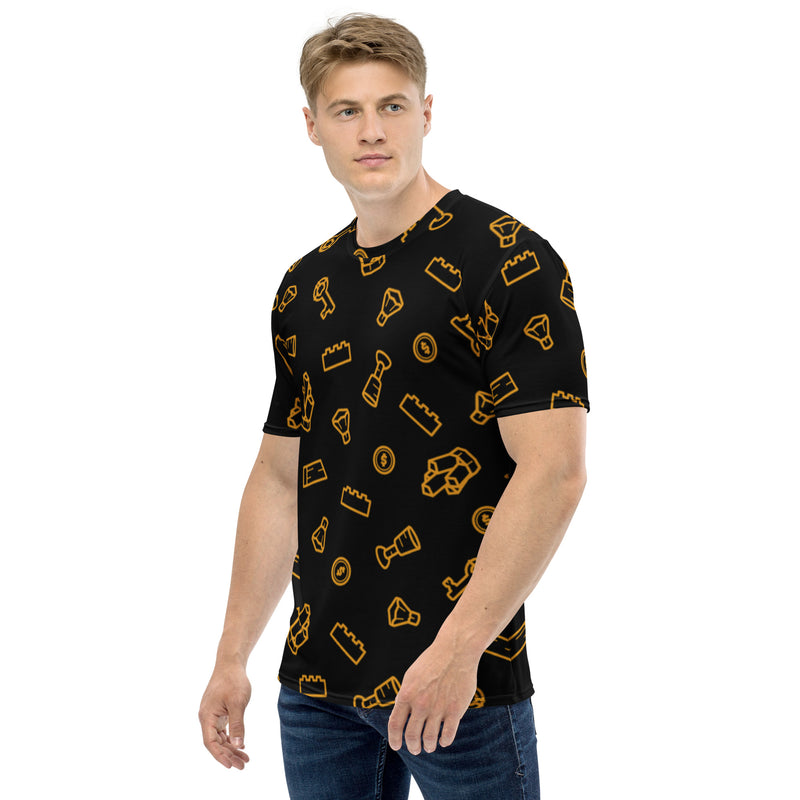 Treasure Black All-Over Print Men's Crew Neck T-Shirt
