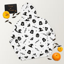 Weißer gruseliger Geist, Fledermaus, Kürbis, Hexe, Schlange Halloween Brick Minifigur Teile Unisex Hoodie