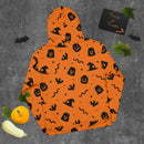 Oranger gruseliger Geist, Fledermaus, Kürbis, Hexe, Schlange Halloween Brick Minifigur Teile Unisex Hoodie