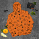 Oranger gruseliger Skelett, Spinne, Kürbis Halloween Brick Minifigur Teile Unisex Hoodie