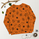 Oranges gruseliges Skelett, Spinne, Kürbis Halloween Brick Minifigur Teile Unisex Sweatshirt