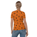 Oranges gruseliges Skelett, Spinne, Kürbis Halloween Brick Minifigur Teile Damen T-Shirt